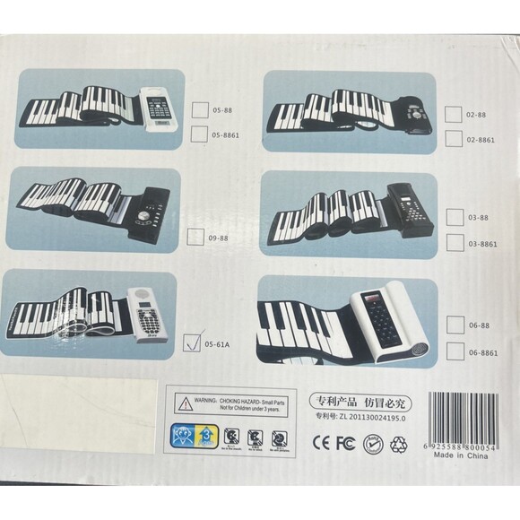 61 Keys Roll Up Soft Silicone Electronic Piano Keyboard Built-in Speaker - Picture 3 of 7